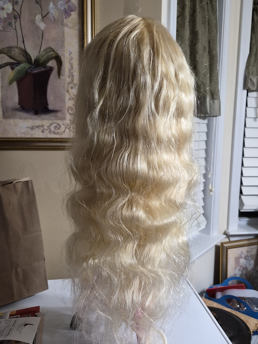 Blonde Wavy Human hair Wig